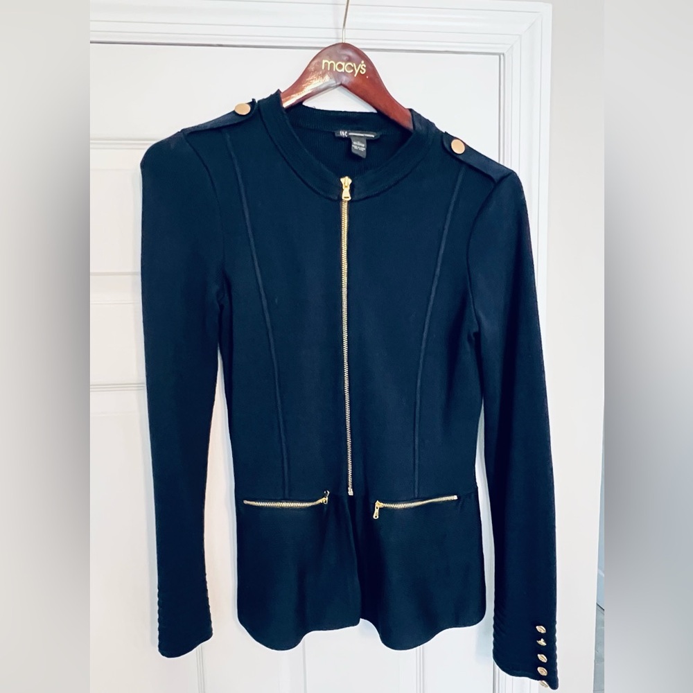 INC Dark Navy Knit Jacket Small